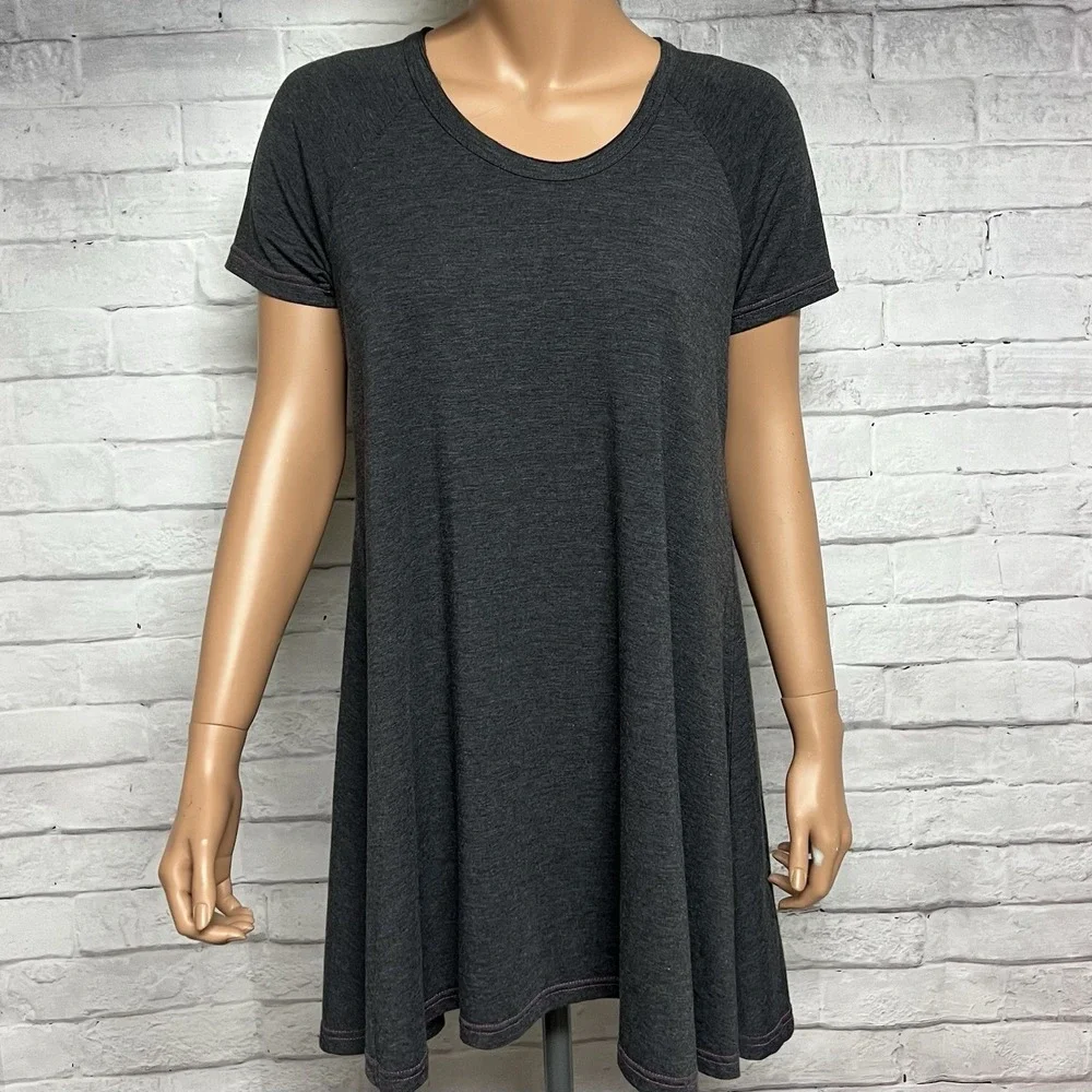 Natural Life Dress Womens Medium Gray Swing A Line Tee Flowy Lightweight - Picture 1 of 8